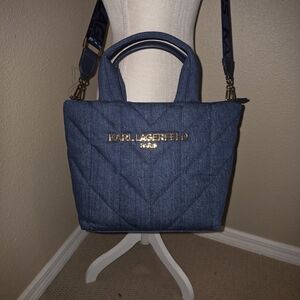 Karl Lagerfeld Blue Quilted Women's Bag
